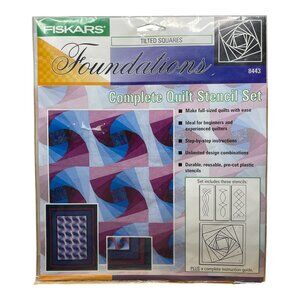 Fiskars Foundations Tilted Squares Complete Quilt Stencil Set 8443 NIP